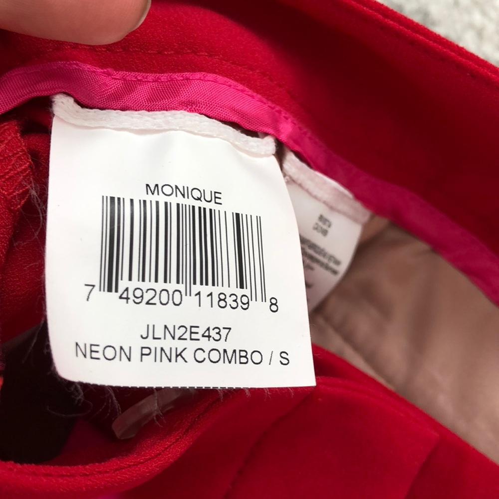 BCBG MaxAzria Neon Pink Monique Color Block Pants - Picture 7 of 10